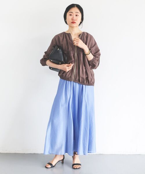 le.coeur blanc(ルクールブラン)の「シアードビーストライプパネルスカート(スカート・レディース・グレー系その他/ブルー系その他2・38)」の7枚目の写真