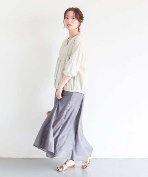 le.coeur blanc(ルクールブラン)の「シアードビーストライプパネルスカート(スカート・レディース・グレー系その他/ブルー系その他2・38)」の17枚目の写真