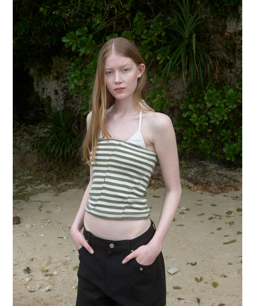 Kijun（キジュン）の「Stripe Rope Tube Top Khaki（Tシャツ/カットソー・レディース・その他・SMALL/MEDIUM）」の2枚目の写真