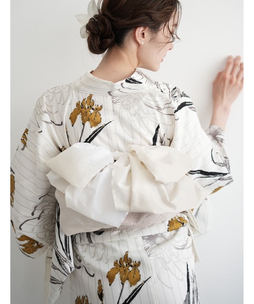 utatane（ウタタネ）の「2026新作［utatane×Acka.］浴衣4set 菖蒲と糸菊 white・navy（浴衣・レディース・ホワイト/ネイビー・FREE）」の14枚目の写真