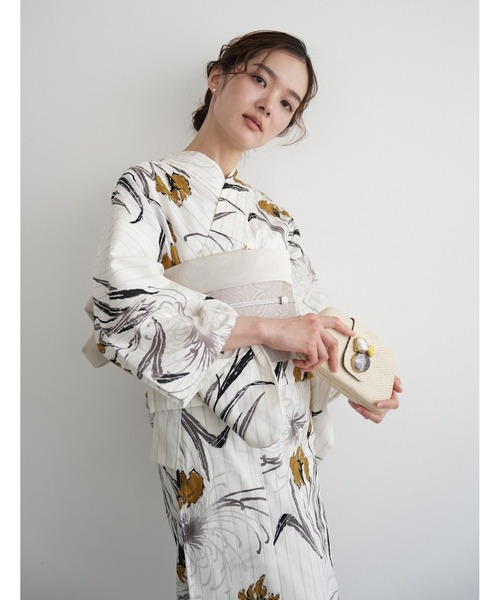 utatane（ウタタネ）の「2026新作［utatane×Acka.］浴衣4set 菖蒲と糸菊 white・navy（浴衣・レディース・ホワイト/ネイビー・FREE）」の15枚目の写真