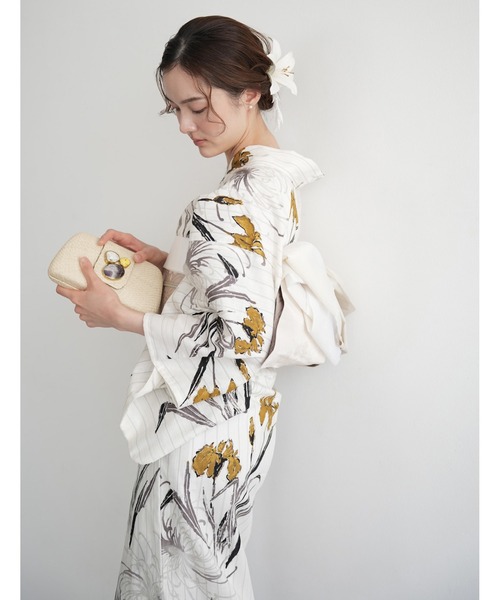 utatane（ウタタネ）の「2026新作［utatane×Acka.］浴衣4set 菖蒲と糸菊 white・navy（浴衣・レディース・ホワイト/ネイビー・FREE）」の18枚目の写真