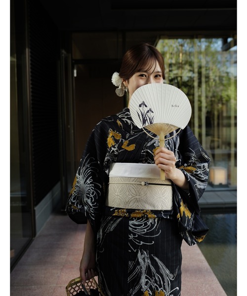 utatane（ウタタネ）の「2026新作［utatane×Acka.］浴衣4set 菖蒲と糸菊 white・navy（浴衣・レディース・ホワイト/ネイビー・FREE）」の6枚目の写真