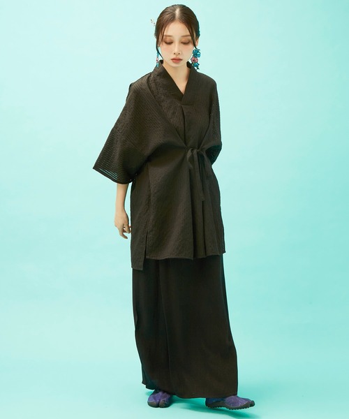 倭物やカヤ（ワモノヤカヤ）の「【倭物やカヤ】菊錦スカート（スカート・レディース・スミクロ/キナリ/グリーン系その他・FREE）」の14枚目の写真