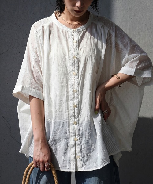 antiqua(アンティカ)の「コットン100 ドビー織り ブラウス(シャツ/ブラウス・レディース・ホワイト/ブラック・ONESIZE)」の22枚目の写真