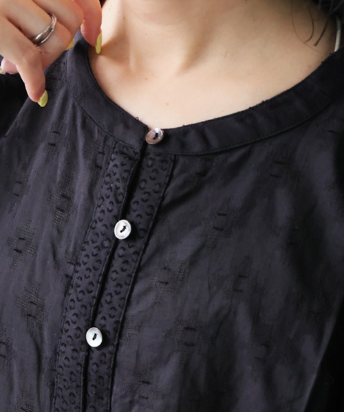 antiqua(アンティカ)の「コットン100 ドビー織り ブラウス(シャツ/ブラウス・レディース・ホワイト/ブラック・ONESIZE)」の15枚目の写真