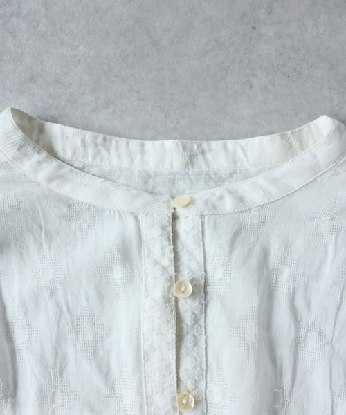antiqua(アンティカ)の「コットン100 ドビー織り ブラウス(シャツ/ブラウス・レディース・ホワイト/ブラック・ONESIZE)」の9枚目の写真