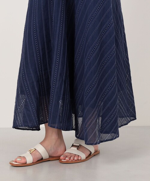 NE QUITTEZ PAS!(ヌキテパ)の「ne Quittez pas Cotton Organza Ladder Cifre Flare ドレス(ワンピース・レディース・ダークブルー・M)」の10枚目の写真