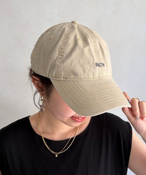 Chez toi（シェトワ）の「BACK刺繍FAITHキャップ（キャップ・レディース・ホワイト/ネイビー/ベージュ・FREE）」の3枚目の写真