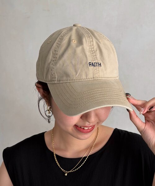 Chez toi（シェトワ）の「BACK刺繍FAITHキャップ（キャップ・レディース・ホワイト/ネイビー/ベージュ・FREE）」の7枚目の写真