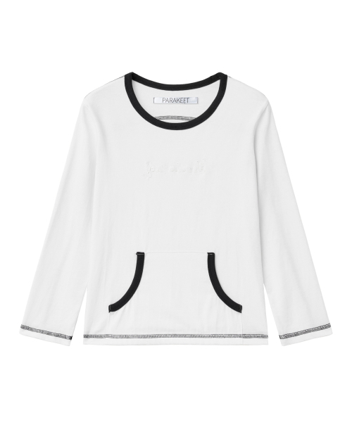 PARAKEET(パラキート)の「パッチポケットカプリスリーブ(ホワイト)(Tシャツ/カットソー・レディース・ホワイト・OS)」の3枚目の写真