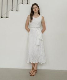 GIR WRINKL SLEEVELESS OPS WHITE