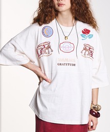 HLAADA（フラーダ）の「HLAADA for ROSEBUD/EMBROIDERY FOOTBALL TEE（Tシャツ/カットソー）」