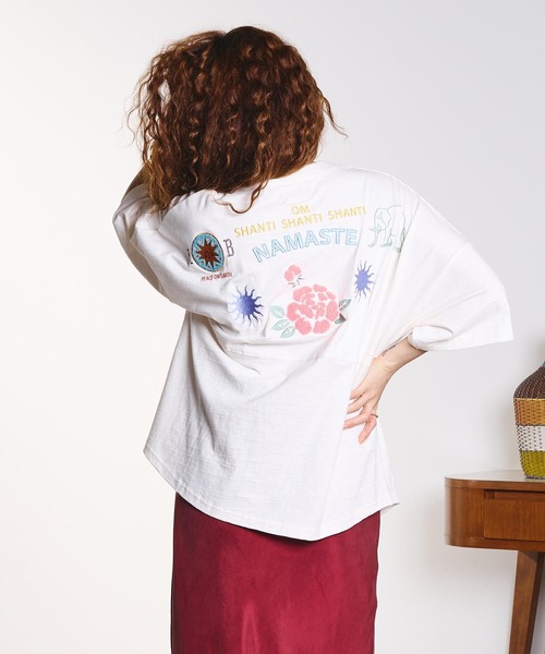HLAADA(フラーダ)の「HLAADA for ROSEBUD/EMBROIDERY FOOTBALL TEE(Tシャツ/カットソー・レディース・マルチ/ブラック・ONE SIZE)」の6枚目の写真