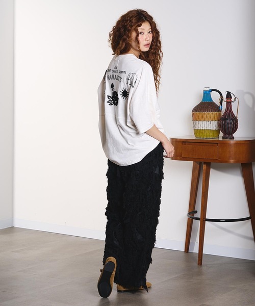 HLAADA(フラーダ)の「HLAADA for ROSEBUD/EMBROIDERY FOOTBALL TEE(Tシャツ/カットソー・レディース・マルチ/ブラック・ONE SIZE)」の19枚目の写真