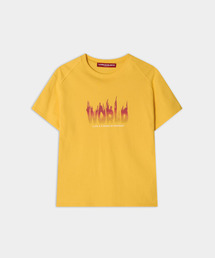 WORLDDILEMA（ワールドジレンマ）の「WORLD Fire Printing T-Shirts (Yellow)（Tシャツ/カットソー）」