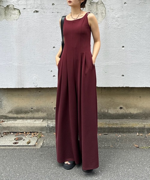 Ameri（アメリ）の「MEDI SWEET BACK STYLE CUP ROMPERS（つなぎ/オールインワン・レディース・ブラック/ピンク/ワイン・MEDIUM/SMALL/X-SMALL）」の3枚目の写真