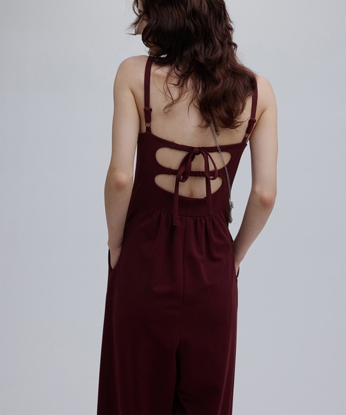 Ameri（アメリ）の「MEDI SWEET BACK STYLE CUP ROMPERS（つなぎ/オールインワン・レディース・ブラック/ピンク/ワイン・MEDIUM/SMALL/X-SMALL）」の6枚目の写真