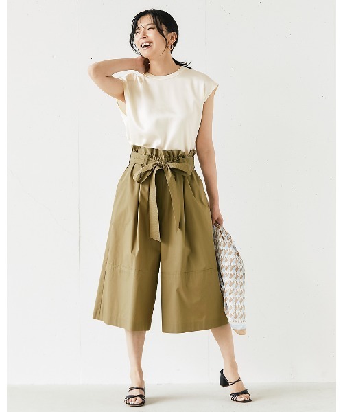 DoCLASSE( ドゥクラッセ)の「ドライタッチコットン・フレアキュロットパンツ(その他パンツ・レディース・ダークネイビー/ベージュ・11/9/13)」の4枚目の写真