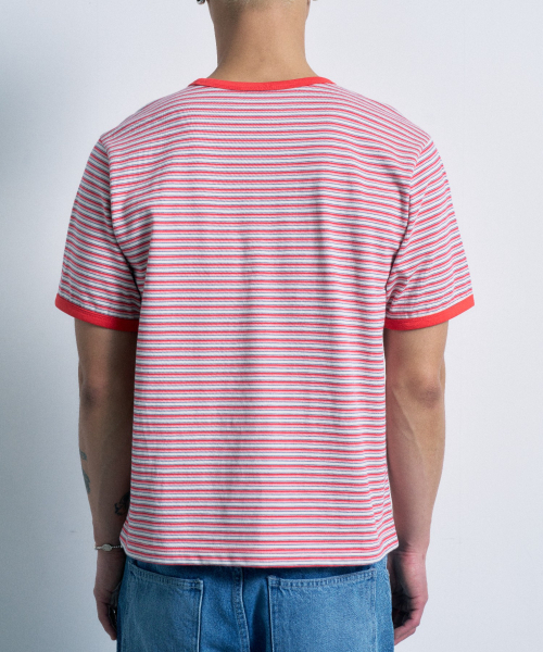FERNOV(ペルノブ)の「マルチストライプクロップリンガーティー レッド(Tシャツ/カットソー・レディース・その他・1/3/2)」の5枚目の写真
