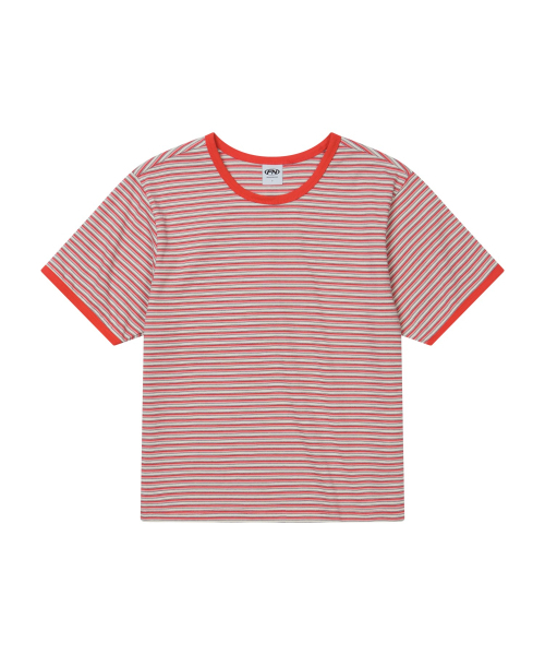 FERNOV(ペルノブ)の「マルチストライプクロップリンガーティー レッド(Tシャツ/カットソー・レディース・その他・1/3/2)」の7枚目の写真