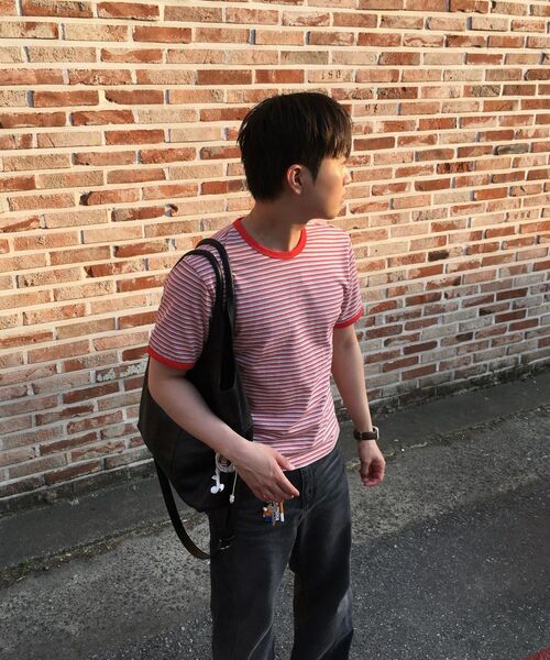 FERNOV(ペルノブ)の「マルチストライプクロップリンガーティー レッド(Tシャツ/カットソー・レディース・その他・1/3/2)」の12枚目の写真