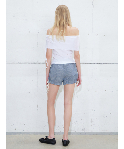 ETMON(エトモン)の「String Off Shoulder T-Shirt, White(Tシャツ/カットソー・レディース・その他・F)」の5枚目の写真