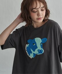 notch. | パールネックレス ウシ サガラ刺繍Tシャツ(Tシャツ/カットソー)