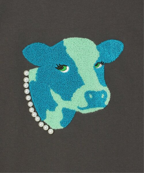 notch.(ノッチ)の「パールネックレス ウシ サガラ刺繍Tシャツ(Tシャツ/カットソー・レディース・チャコール/杢グレー・M)」の10枚目の写真