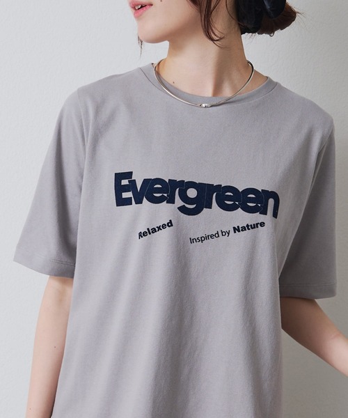 PUAL CE CIN(ピュアルセシン)の「フロッキープリントTシャツ(Tシャツ/カットソー・レディース・ブラウン/ベージュ/グレー・FREE)」の2枚目の写真