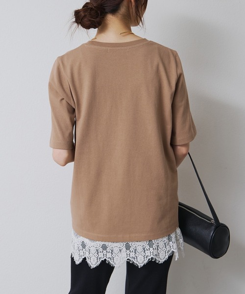 PUAL CE CIN(ピュアルセシン)の「フロッキープリントTシャツ(Tシャツ/カットソー・レディース・ブラウン/ベージュ/グレー・FREE)」の16枚目の写真