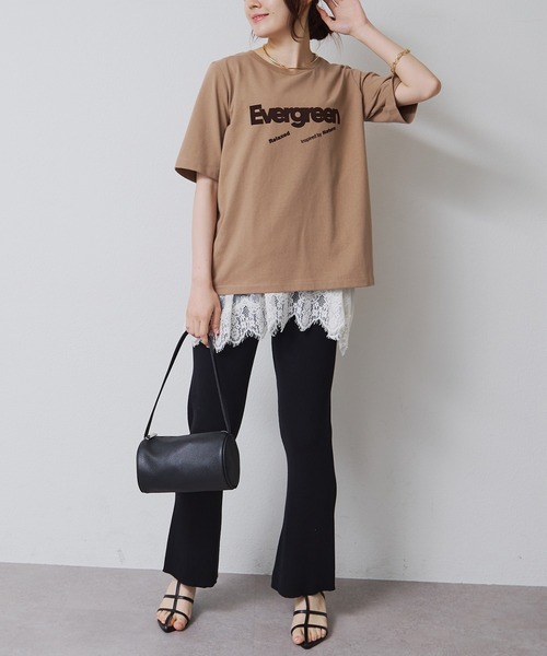 PUAL CE CIN(ピュアルセシン)の「フロッキープリントTシャツ(Tシャツ/カットソー・レディース・ブラウン/ベージュ/グレー・FREE)」の17枚目の写真