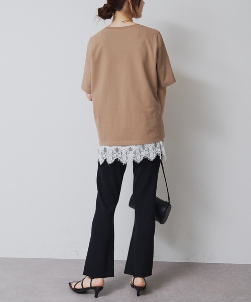 PUAL CE CIN(ピュアルセシン)の「フロッキープリントTシャツ(Tシャツ/カットソー・レディース・ブラウン/ベージュ/グレー・FREE)」の19枚目の写真