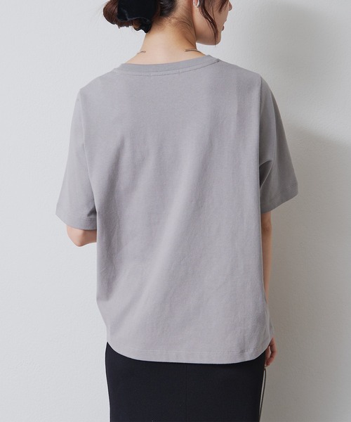 PUAL CE CIN(ピュアルセシン)の「フロッキープリントTシャツ(Tシャツ/カットソー・レディース・ブラウン/ベージュ/グレー・FREE)」の11枚目の写真