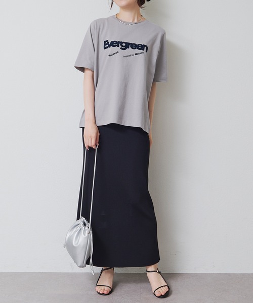 PUAL CE CIN(ピュアルセシン)の「フロッキープリントTシャツ(Tシャツ/カットソー・レディース・ブラウン/ベージュ/グレー・FREE)」の12枚目の写真