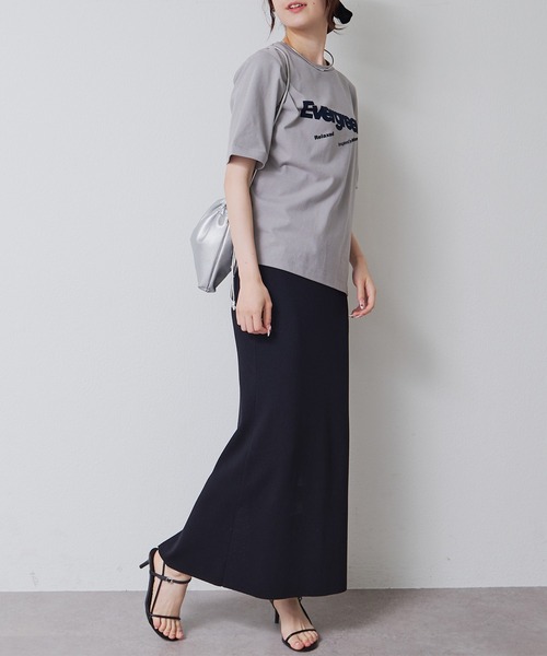 PUAL CE CIN(ピュアルセシン)の「フロッキープリントTシャツ(Tシャツ/カットソー・レディース・ブラウン/ベージュ/グレー・FREE)」の13枚目の写真