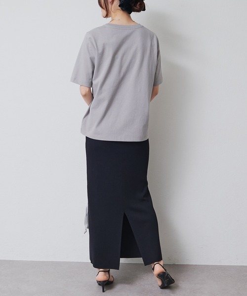 PUAL CE CIN(ピュアルセシン)の「フロッキープリントTシャツ(Tシャツ/カットソー・レディース・ブラウン/ベージュ/グレー・FREE)」の14枚目の写真