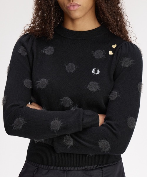 FRED PERRY(フレッドペリー)の「Amy Winehouse Polka Dot Jumper/エイミー・ワインハウス ポルカドットジャンパー(ニット/セーター・レディース・ブラック・10)」の7枚目の写真