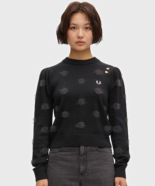 FRED PERRY(フレッドペリー)の「Amy Winehouse Polka Dot Jumper/エイミー・ワインハウス ポルカドットジャンパー(ニット/セーター・レディース・ブラック・10)」の4枚目の写真