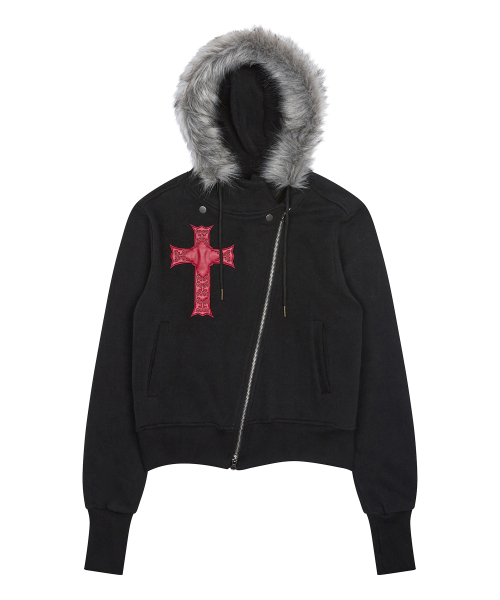 LUVISTRUE(ラヴイズトゥルー)の「GT FUR UNBALANCE HOOD ZIP UP(BLACK)(パーカー・レディース・その他・FREE)」の8枚目の写真