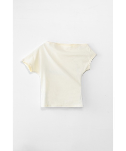 YOOU(ユー)の「ONE SHOULDER TEE(Tシャツ/カットソー・レディース・ホワイト/ブラック・FREE)」の3枚目の写真