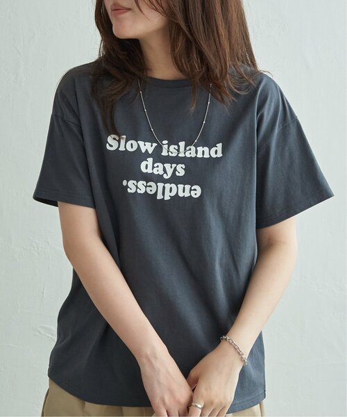 VENCEEXCHANGE(ヴァンスエクスチェンジ)の「フロッキーロゴTシャツ(Tシャツ/カットソー・レディース・オフホワイト/チャコール/ベージュ・FREE)」の5枚目の写真