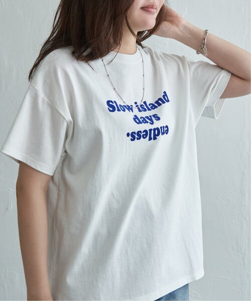 VENCEEXCHANGE(ヴァンスエクスチェンジ)の「フロッキーロゴTシャツ(Tシャツ/カットソー・レディース・オフホワイト/チャコール/ベージュ・FREE)」の13枚目の写真