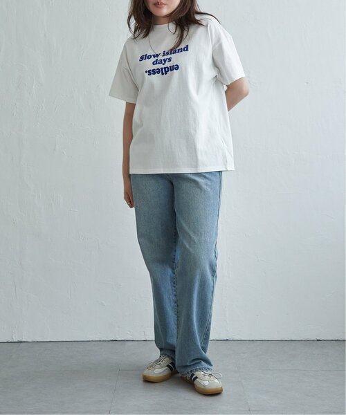 VENCEEXCHANGE(ヴァンスエクスチェンジ)の「フロッキーロゴTシャツ(Tシャツ/カットソー・レディース・オフホワイト/チャコール/ベージュ・FREE)」の14枚目の写真