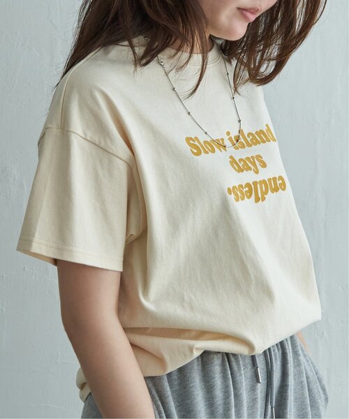 VENCEEXCHANGE(ヴァンスエクスチェンジ)の「フロッキーロゴTシャツ(Tシャツ/カットソー・レディース・オフホワイト/チャコール/ベージュ・FREE)」の20枚目の写真