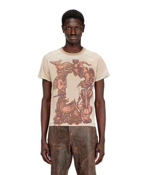 DIESEL(ディーゼル)の「メンズ Tシャツ T-LOJA T-SHIRT(Tシャツ/カットソー・メンズ・ライトブラウン・LARGE/MEDIUM/SMALL/X-SMALL/XX-LARGE)」の1枚目の写真