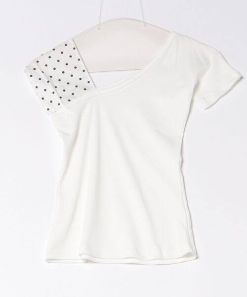 Nia（ニア）の「Nia(ニア)/ワンショルリボンフェミニントップス（Tシャツ/カットソー・レディース・ホワイト・MEDIUM/SMALL）」の9枚目の写真