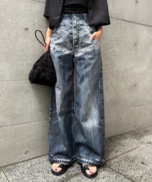 Ameri(アメリ)の「FAKE DENIM DOUBLE WAIST PANTS(その他パンツ・レディース・ボルドー/ブルー・26inch/24inch/25inch)」の19枚目の写真