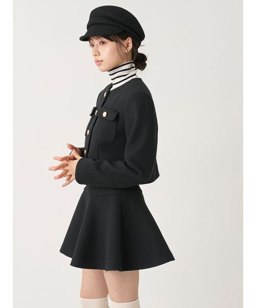 SNIDEL（スナイデル）の「【セットアップ対応】ウールライクジャケット（ノーカラージャケット・レディース・チェック/ブラウン/ブラック・0/1）」の10枚目の写真
