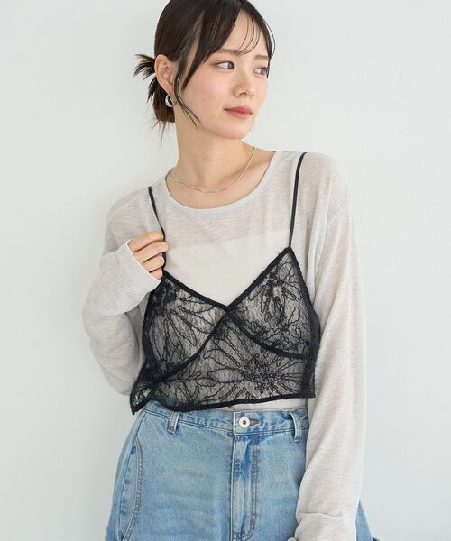 earth music&ecology（アースミュージックアンドエコロジー）の「起毛レースビスチェ（ベスト・レディース・オフホワイト/ブラック・FREE）」の19枚目の写真